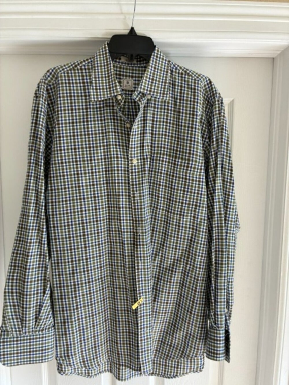 Peter Millar button down plaid men's shirt, size Large